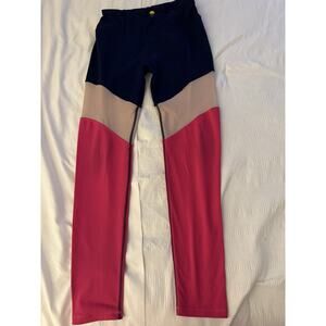 C&C Sport Leggings Multicolor Pink Blue Activewear Mesh Women's Large Yoga Pants